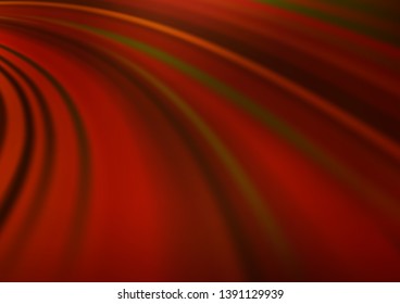 Dark Orange vector template with abstract lines. Blurred geometric sample with gradient bubbles.  Brand new design for your ads, poster, banner.