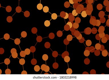 Dark Orange vector template with artificial intelligence structure. Abstract illustration with links and dots of AI. Smart design for promotion of bid data.