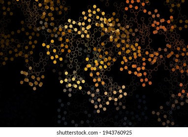 Dark Orange vector template with artificial intelligence structure. Shining colorful illustration with real structure of AI. Template for ads of intellect, innovations.