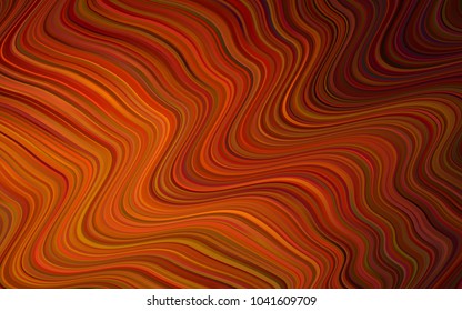 Dark Orange vector template with bent ribbons. Shining crooked illustration in memphis style. Brand-new design for your ads, poster, banner.