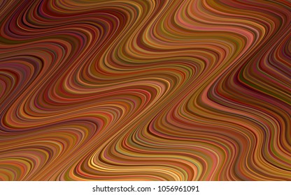 Dark Orange vector template with bent lines. A vague circumflex abstract illustration with gradient. Memphis style for your business design.