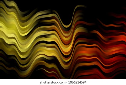 Dark Orange vector template with bent lines. An elegant bright illustration with gradient. Textured wave pattern for backgrounds.
