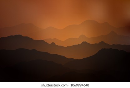 Dark Orange vector template with bent lines. Creative geometric illustration in mountain style with gradient. New composition for your brand book.