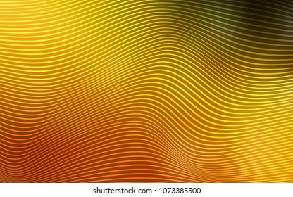 Dark Orange vector template with bent lines. Creative illustration in halftone arched style with gradient. A completely new design for your business.