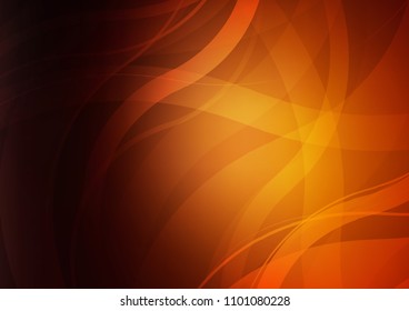 Dark Orange vector template with bent lines. Colorful illustration in abstract marble style with gradient. The template for cell phone backgrounds.