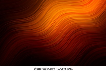 Dark Orange vector template with bent ribbons. Geometric illustration in marble style with gradient.  A new texture for your  ad, booklets, leaflets.