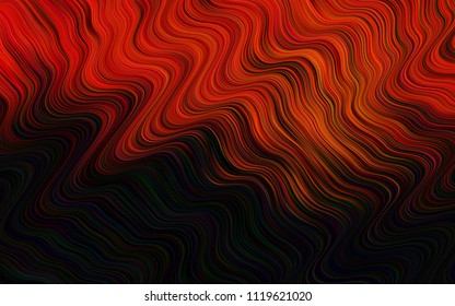 Dark Orange vector template with bent lines. Modern gradient abstract illustration with bandy lines. The elegant pattern for brand book.