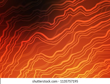 Dark Orange vector template with bent ribbons. Creative illustration in halftone marble style with gradient. Marble design for your web site.