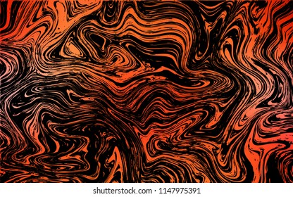 Dark Orange vector template with bubble shapes. Glitter abstract illustration with wry lines. Pattern for your business design.