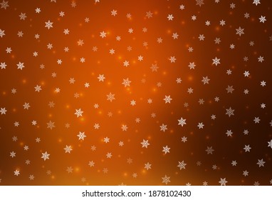 Plantilla de vector naranja oscuro en estilo carnaval. Ilustración abstracta de gradiente con coloridas cosas navideñas. Patrón de anuncios, afiche, pancarta de libros.