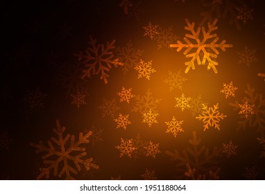 Dark Orange vector template in carnival style. Modern abstract Christmas mood shapes. Template for lettering, typography.