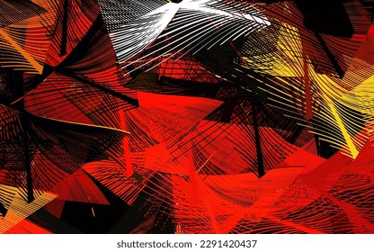 Dark Orange vector template with chaotic shapes.