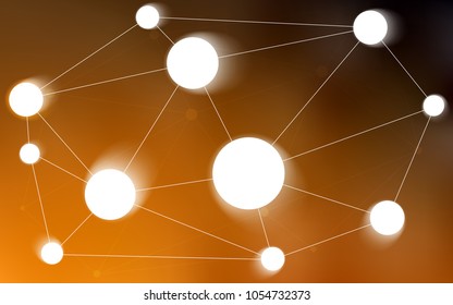 Dark Orange vector template with circles, triangles. Decorative design in abstract style with triangle structure. New design for ad, poster, banner of your website.