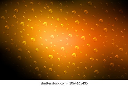Dark Orange vector template with circles. Glitter abstract illustration with blurred drops of rain. Beautiful design for your business natural advert.