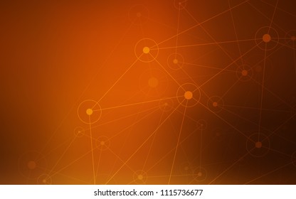 Dark Orange vector template with circles, triangles. Colorful illustration with circles and lines in futuristic style. Beautiful design for your business advert.