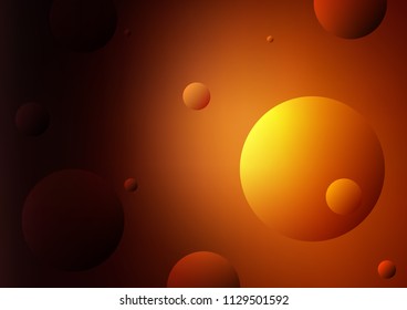 Dark Orange vector template with circles. Abstract illustration with colored bubbles in nature style. The pattern can be used for beautiful websites.