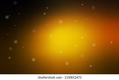 Dark Orange vector template with circles. Beautiful colored illustration with blurred circles in nature style. Pattern can be used for ads, leaflets.