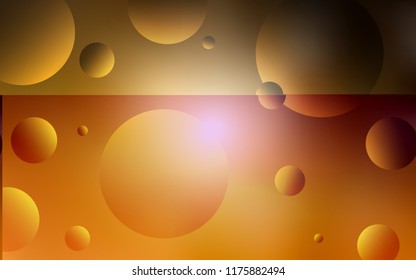 Dark Orange vector template with circles. Beautiful colored illustration with blurred circles in nature style. Pattern can be used for futuristic ad, booklets.