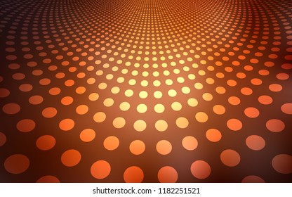 Dark Orange vector template with circles. Beautiful colored illustration with blurred circles in nature style. Pattern can be used for futuristic ad, booklets.