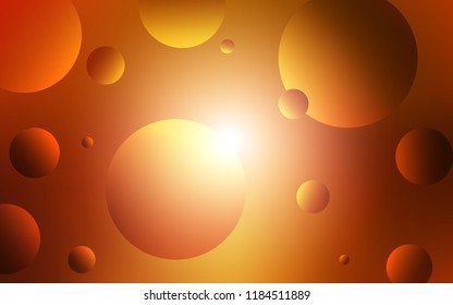 Dark Orange vector template with circles. Modern abstract illustration with colorful water drops. Pattern can be used as texture of wallpapers.