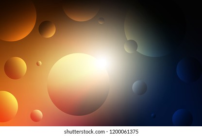 Dark Orange vector template with circles. Modern abstract illustration with colorful water drops. Pattern can be used for beautiful websites.