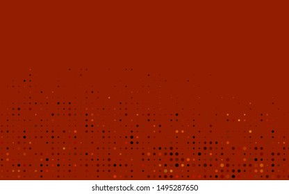 Dark Orange vector template with circles. Glitter abstract illustration with blurred drops of rain. Pattern of water, rain drops.