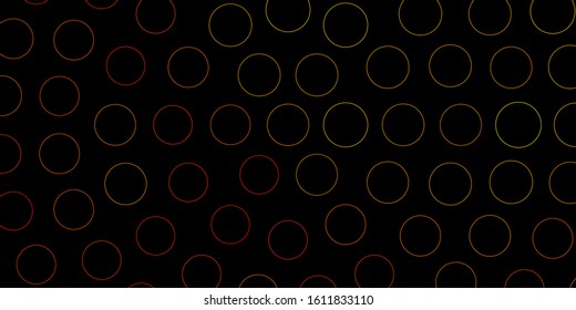 Dark Orange vector template with circles. Abstract colorful disks on simple gradient background. Pattern for wallpapers, curtains.