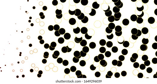Dark Orange vector template with circles. Glitter abstract illustration with colorful drops. Design for your commercials.