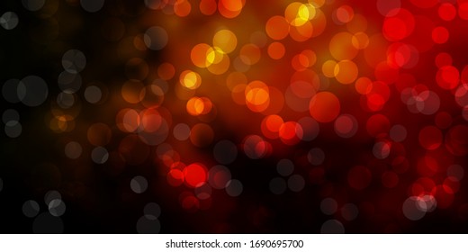 Dark Orange vector template with circles. Abstract illustration with colorful spots in nature style. Pattern for wallpapers, curtains.