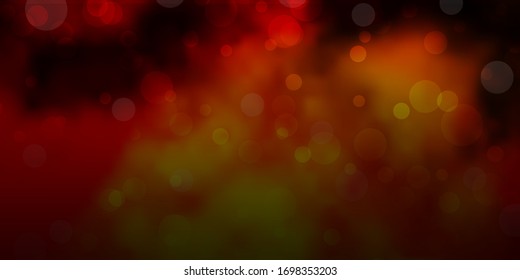Dark Orange vector template with circles. Abstract colorful disks on simple gradient background. Design for posters, banners.