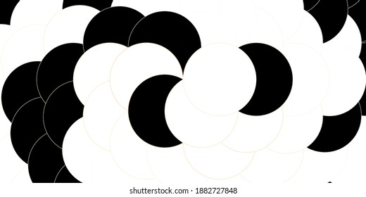 Dunkelorangefarbene Vektorvorlage mit Kreisen. Illustration mit einer Reihe von leuchtenden bunten abstrakten Kugeln. Muster für Tapeten, Vorhänge.