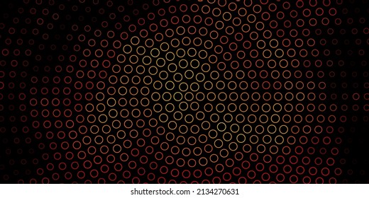 Plantilla de vector naranja oscuro con círculos. Ilustración abstracta con puntos coloridos al estilo de la naturaleza. Patrón para papeles pintados, cortinas.