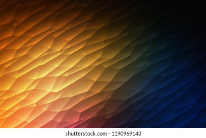 Dark Orange vector template with crystals, triangles. Illustration with set of colorful triangles. Smart design for your business advert.