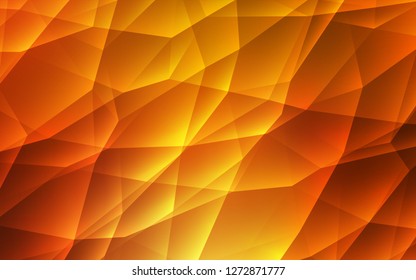 Dark Orange vector template with crystals, triangles. Decorative design in abstract style with triangles. Best design for poster, banner.