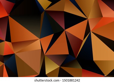 Dark Orange vector template with crystals, triangles. Glitter abstract illustration with triangular shapes. Template for wallpapers.