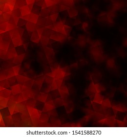 Dark Orange vector template with crystals, squares. Decorative design in abstract style with lines, cubes. Template for wallpapers.