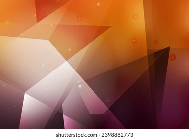 Dark Orange vector template with crystals, triangles. Illustration with set of colorful triangles. Pattern for booklets, leaflets