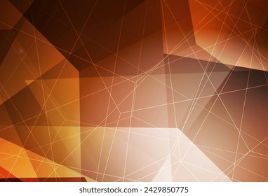 Plantilla de vector de naranja oscuro con cristales, triángulos. Diseño decorativo en estilo abstracto con triángulos. Diseño sencillo para su sitio web.