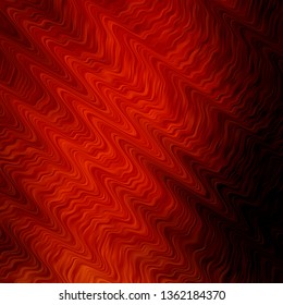 Dark Orange vector template with curved lines. Illustration in halftone style with gradient curves. Pattern for busines booklets, leaflets