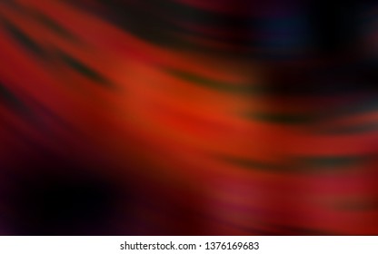 Dark Orange vector template with curved lines. A circumflex abstract illustration with gradient. Pattern for your business design.
