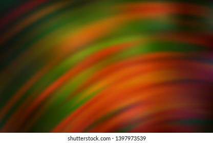 Dark Orange vector template with curved lines. Colorful illustration in simple style with gradient. The best colorful design for your business.