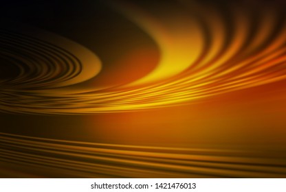 Dark Orange vector template with curved lines. Colorful geometric sample with gradient lines.  New composition for your brand book.