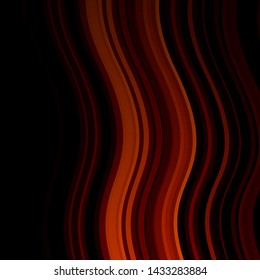 Dark Orange vector template with curved lines. Colorful illustration in abstract style with bent lines. Pattern for ads, commercials.