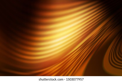Dark Orange vector template with curved lines. Colorful abstract illustration with gradient lines. Brand new design for your ads, poster, banner.