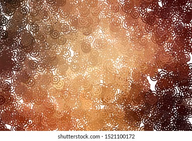 Dark Orange vector template with curved lines. A shining illustration, which consists of curved lines. New composition for your brand book.