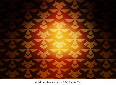 Dark Orange vector template with curved lines. A shining illustration, which consists of curved lines. Template for cell phone screens.