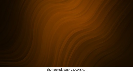 Dark Orange vector template with curved lines. Colorful illustration in abstract style with bent lines. Pattern for ads, commercials.