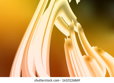 Dark Orange vector template with curved lines. Geometric illustration in abstract style with gradient.  Abstract style for your business design.
