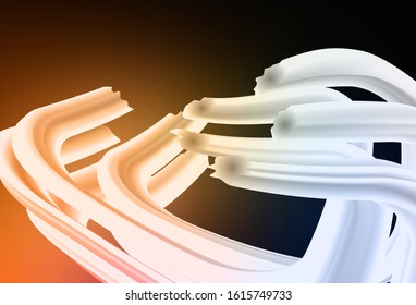 Dark Orange vector template with curved lines. Geometric illustration in abstract style with gradient.  New composition for your brand book.