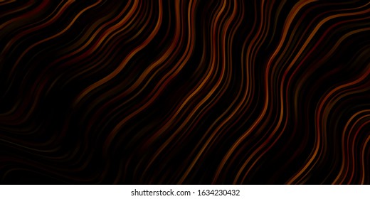 Dark Orange vector template with curved lines. Abstract gradient illustration with wry lines. Template for your UI design.